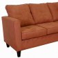 Persimmon Fabric Modern Sectional Sofa w/Wooden Legs