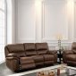 Helga Motion Sofa CM6595 in Brown Fabric-Like Leatherette