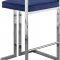 Ezra Counter Stool 909 Set of 2 Navy Velvet Fabric by Meridian