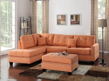 F6506 Sectional Sofa in Citrus Fabric by Boss w/ Ottoman [PXSS-F6506 Citrus]