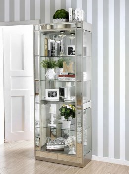 Carrollton Curio Cabinet CM-CR150 in Chrome & Mirror [FACR-CM150-Carrollton]