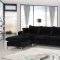 Naomi Sectional Sofa 636 in Black Velvet Fabric by Meridian