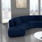 Kenzi Sectional Sofa 641 in Navy Velvet Fabric by Meridian