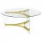 Janessa Coffee Table 3Pc Set 710068 Clear & Brass by Coaster