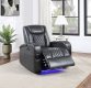 Alair Power Recliner LV02460 in Dark Gray Leather Aire by Acme