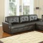 Espresso Vinyl Elegant Modern Sectional Sofa