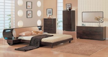 5 Pc Modern Bedroom Set in Cappuccino Finish [GFBS-Rio]