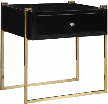 Annie Side Table 801 in Black Glass by Meridian [MRCT-801 Annie]