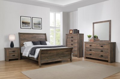 Frederick 5Pc Bedroom Set 222961 in Weathered Oak by Coaster