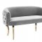 Adina Loveseat TOV-S116 in Grey Velvet Fabric by TOV Furniture