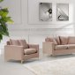 Naomi Sofa 633 in Pink Velvet Fabric by Meridian w/Options