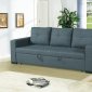 F6532 Convertible Sofa Bed in Blue Grey Fabric by Boss