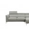 Slate Sectional Sofa in Smoke Grey Leather by Beverly Hills