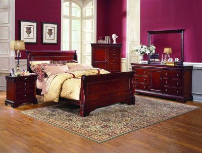 Versaille Bedroom Set 5Pc 1040 in Bordeaux by NCFurniture