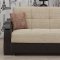 Fabric & Vinyl Two-Tone Modern Sofa Bed w/Options