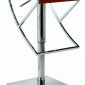 Red Vinyl & Stainless Steel Base Set of 2 Adjustable Barstools