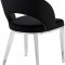 Roberto Dining Chair 764 Set of 2 Black Velvet Fabric - Meridian