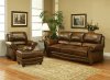 Amaretto Full Leather Cambria Classic Sofa w/Optional Items