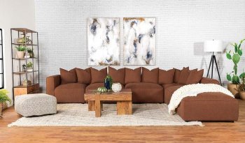 Jennifer Sectional Sofa 551591 in Terracotta Fabric by Coaster [CRSS-551591 Jennifer]