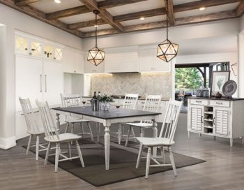 Ann Lee 7Pc Dining Set CM3754T in Antique White & Oak w/Options [FADS-CM3754-Ann Lee]