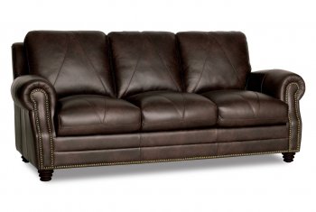 Solomon Sofa & Loveseat Set in Brown Full Italian Leather [LKS-SOLOMON-2520Choca]