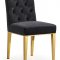 Capri Dining Chair 716 Set of 2 Black Velvet Fabric by Meridian