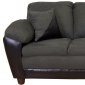 Sage Fabric and Black Bicast Modern Sofa & Loveseat w/Options