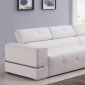 8065 Sectional Sofa in White Bonded Leather by American Eagle