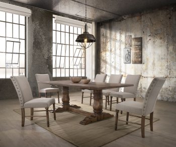 Leventis 5 Pc Dining Room Set 74655 in Weathered Oak - Acme [AMDS-74655-Leventis]