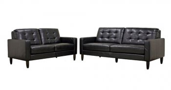 Caledonia Sofa Set Black Bonded Leather by Wholesale Interiors [WIS-Caledonia Black]