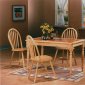 Terracotta & Natural Finish Modern 5Pc Dining Set w/Options