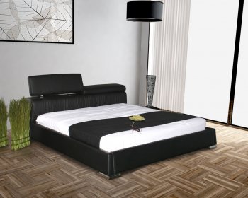 Angel Bed in Black Half Leather by Casabianca [CBB-Angel Black]