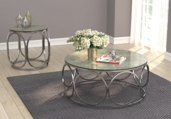 722928 3Pc Coffee & End Table Set in Chrome by Coaster [CRCT-722928]