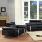 Black Bonded Leather Modern Sofa w/Optional Loveseat & Chair