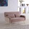 Clarissa Sofa 607 in Pink Velvet Fabric by Meridian w/Options