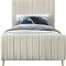 Zara Bed in Cream Velvet by Meridian w/Options