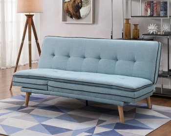 Savilla Adjustable Sofa 57162 in Blue Linen Fabric by Acme [AMSB-57162 Savilla]