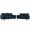 Revive Sofa & Loveseat Set in Azure Fabric by Modway