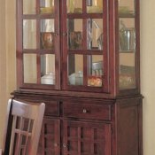 Deep Cherry Finish Contemporary Buffet w/Optional Hutch