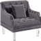 Roxy Sofa 635 in Grey Velvet Fabric by Meridian w/Options