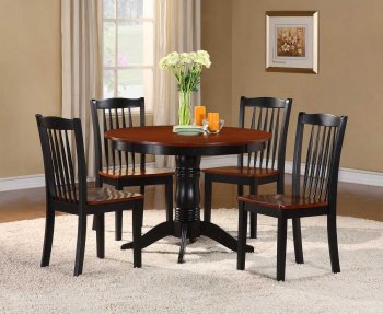 Andover 2458 Dining Set 5Pc in Black & Oak by Homelegance [HEDS-2458 Andover]