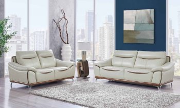 U8351 Sofa in Pearl Bonded Leather by Global w/Options [GFS-U8351]