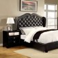 Monroe CM7016BK Leatherette Bedroom in Black w/Options