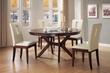 Distressed Walnut Finish Contemporary 5Pc Dinette Set [CRDS-57-101520-5pc]