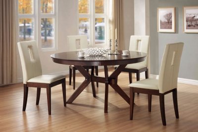 Distressed Walnut Finish Contemporary 5Pc Dinette Set