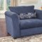 Blue Chenille Contemporary Living Room w/Hardwood Frame