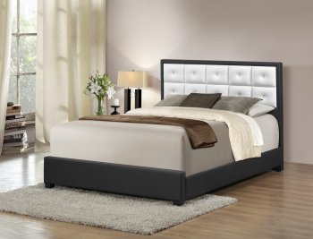 B146 Upholstered Bed in Black & White [EGB-B146]