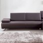 Emotion Sectional Sofa in Chocolate Leather Match by Whiteline