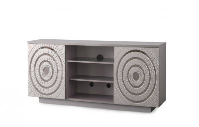 Myra Media Console in Silver w/Mylar