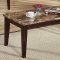 Mocha Finish Contemporary 3PC Table Set w/Marble-like Top